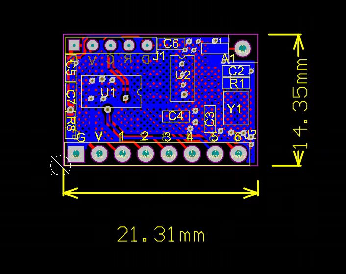 2.4G无线调光模块6PIN  6路PWM调光